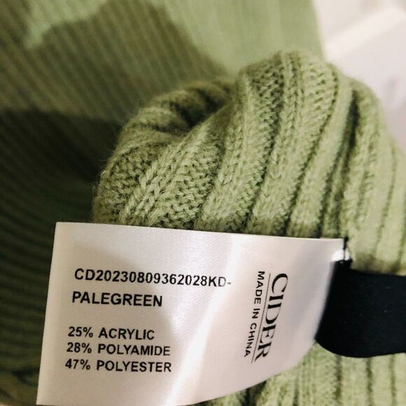 Cider Women's V-Neck Backless Knitted Midi Dress Sleeveless Pale Green Small NWT - Picture 4 of 7